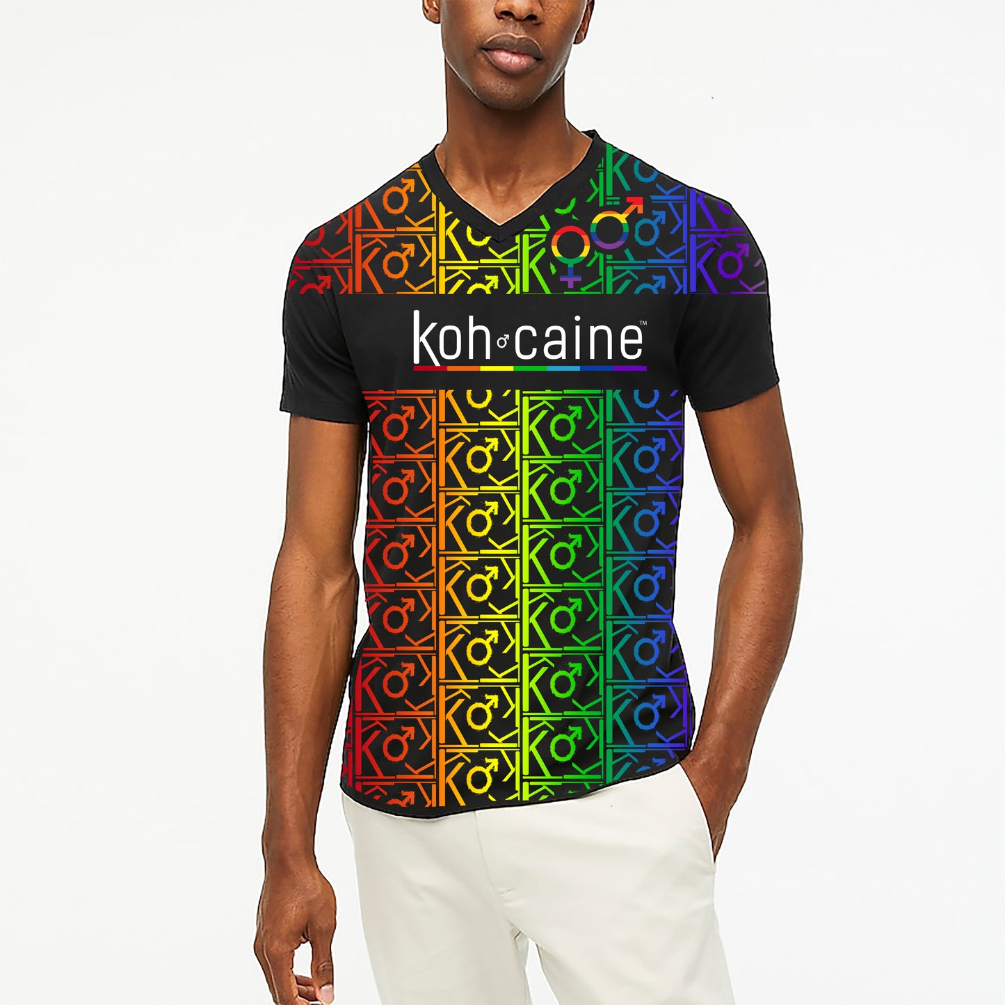 Kohcaine V-Neck T Shirt (Pride)